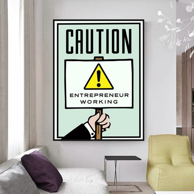 ChandelierDecor - Entrepreneur Working Notice - Monopoly Wall Art