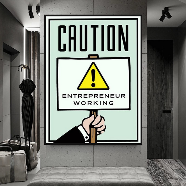 ChandelierDecor - Entrepreneur Working Notice - Monopoly Wall Art