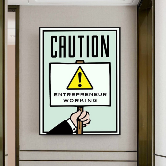 ChandelierDecor - Entrepreneur Working Notice - Monopoly Wall Art