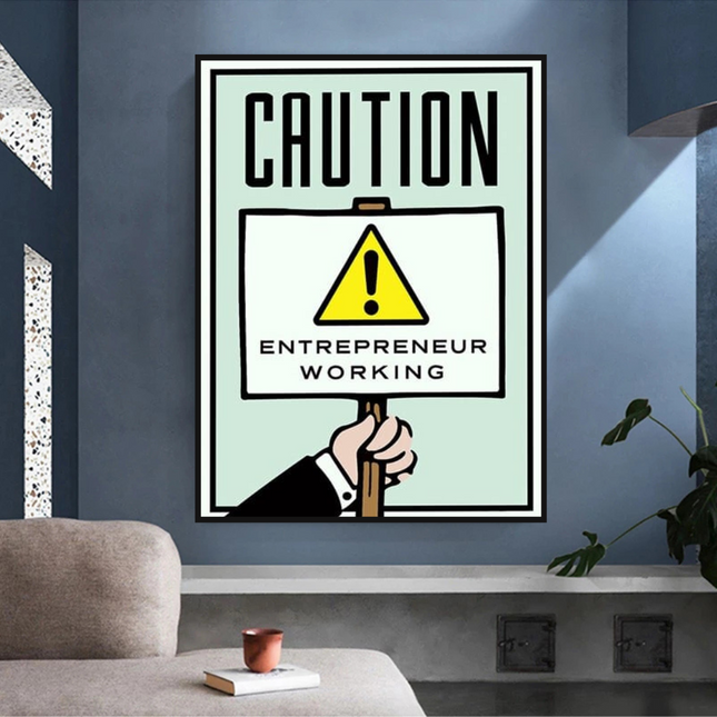 ChandelierDecor - Entrepreneur Working Notice - Monopoly Wall Art