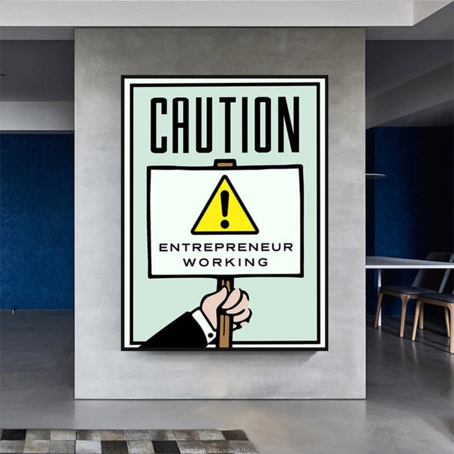ChandelierDecor - Entrepreneur Working Notice - Monopoly Wall Art