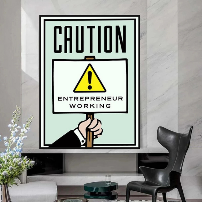 ChandelierDecor - Entrepreneur Working Notice - Monopoly Wall Art