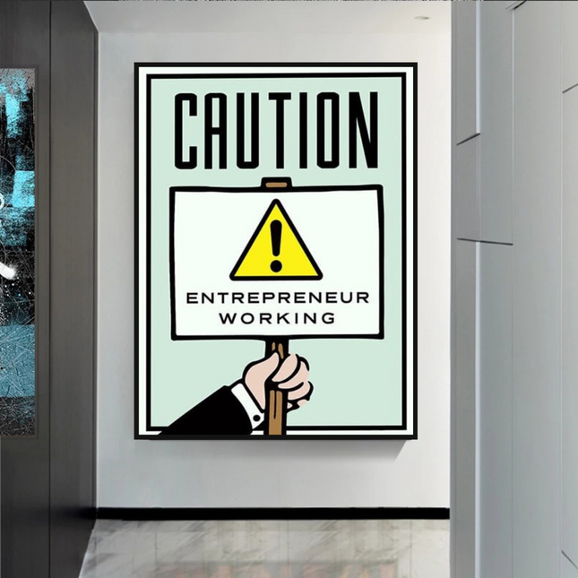 ChandelierDecor - Entrepreneur Working Notice - Monopoly Wall Art
