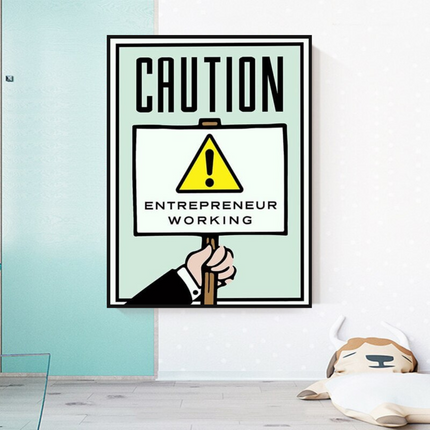 ChandelierDecor - Entrepreneur Working Notice - Monopoly Wall Art