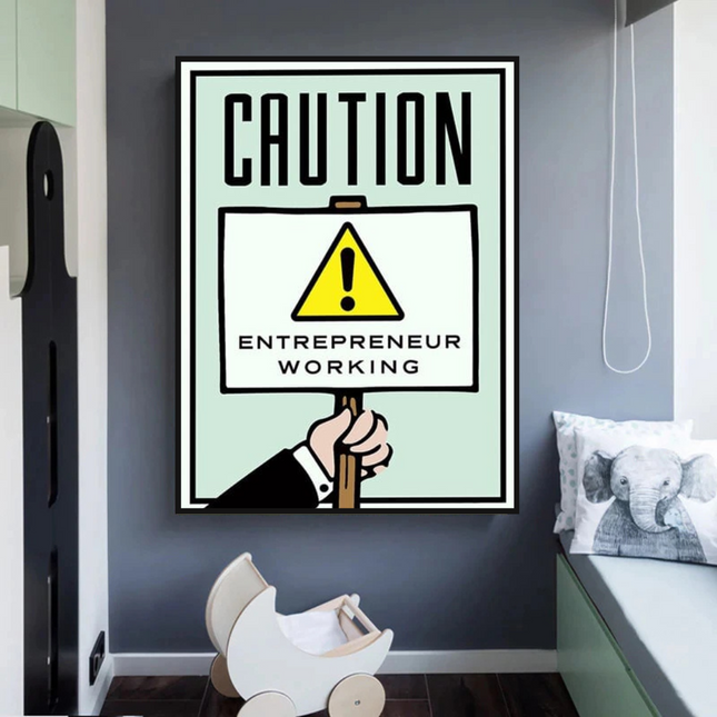 ChandelierDecor - Entrepreneur Working Notice - Monopoly Wall Art
