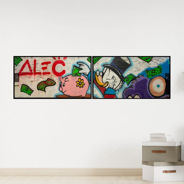 ChandelierDecor - Exclusive Scrooge McDuck Peggy Bags Money Maker by Alec Canvas Wall Art