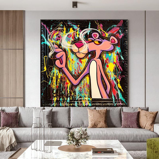 ChandelierDecor - Expressive Cartoon Art - Pink Panther Poster