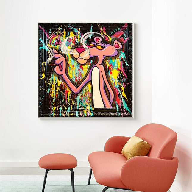 ChandelierDecor - Expressive Cartoon Art - Pink Panther Poster