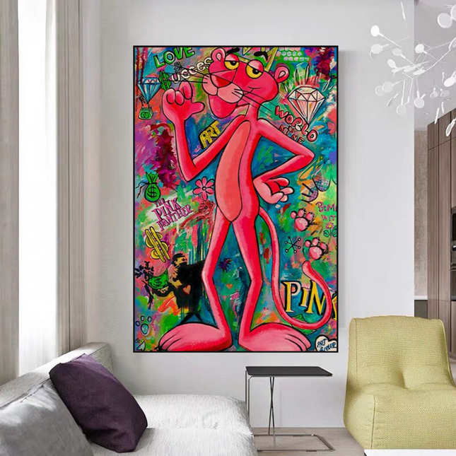 ChandelierDecor - Expressive Pink Panther Poster - Chic Decor