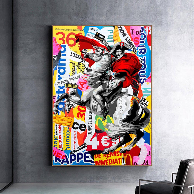 ChandelierDecor - Famous Painting Napoleon Portrait Horse Oil Painting Canvas Prints Pop Wall Art Posters and Prints Picture for Living Room Home