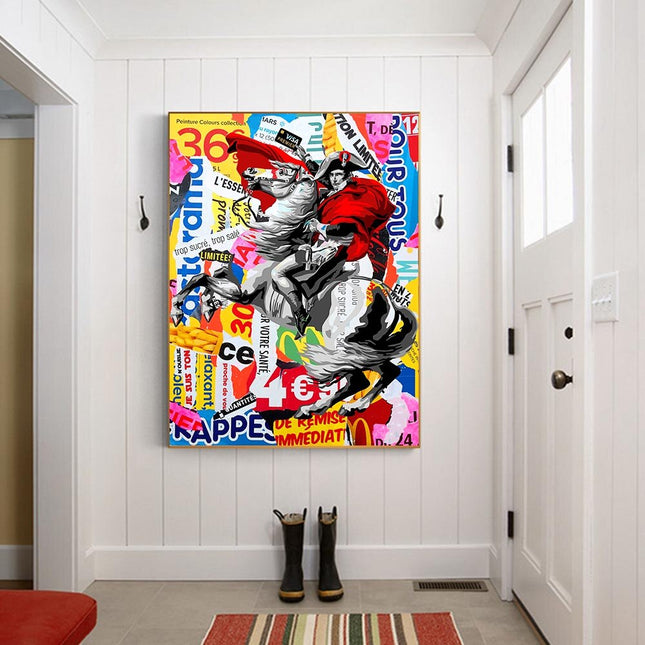 ChandelierDecor - Famous Painting Napoleon Portrait Horse Oil Painting Canvas Prints Pop Wall Art Posters and Prints Picture for Living Room Home