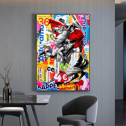 ChandelierDecor - Famous Painting Napoleon Portrait Horse Oil Painting Canvas Prints Pop Wall Art Posters and Prints Picture for Living Room Home