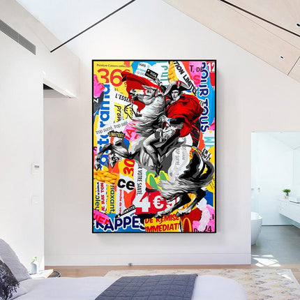 ChandelierDecor - Famous Painting Napoleon Portrait Horse Oil Painting Canvas Prints Pop Wall Art Posters and Prints Picture for Living Room Home