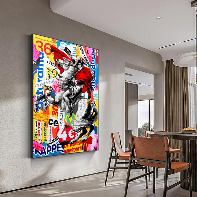 ChandelierDecor - Famous Painting Napoleon Portrait Horse Oil Painting Canvas Prints Pop Wall Art Posters and Prints Picture for Living Room Home