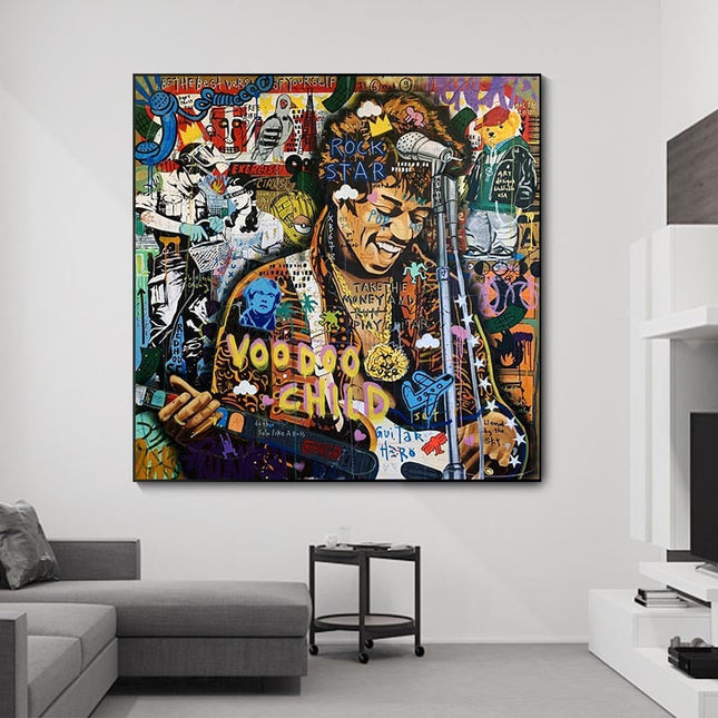 ChandelierDecor - Famous Rock Star Voodoo Child Canvas Wall Art