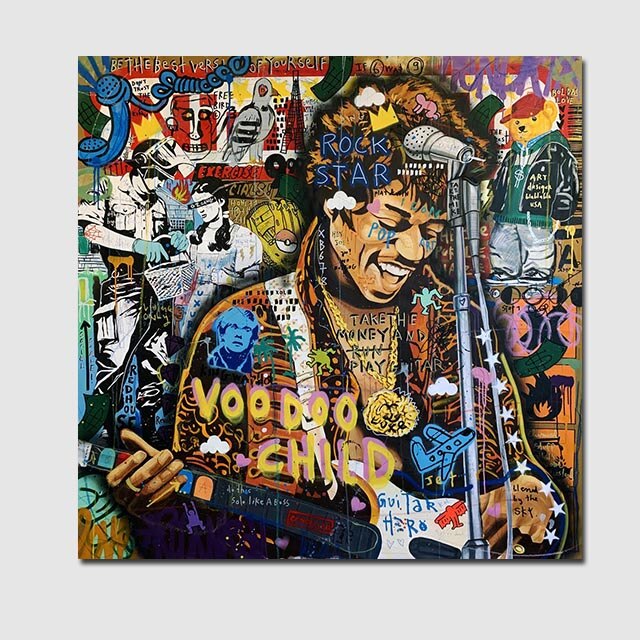 ChandelierDecor - Famous Rock Star Voodoo Child Canvas Wall Art