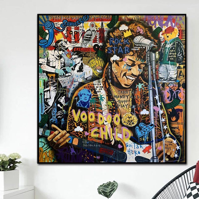 ChandelierDecor - Famous Rock Star Voodoo Child Canvas Wall Art