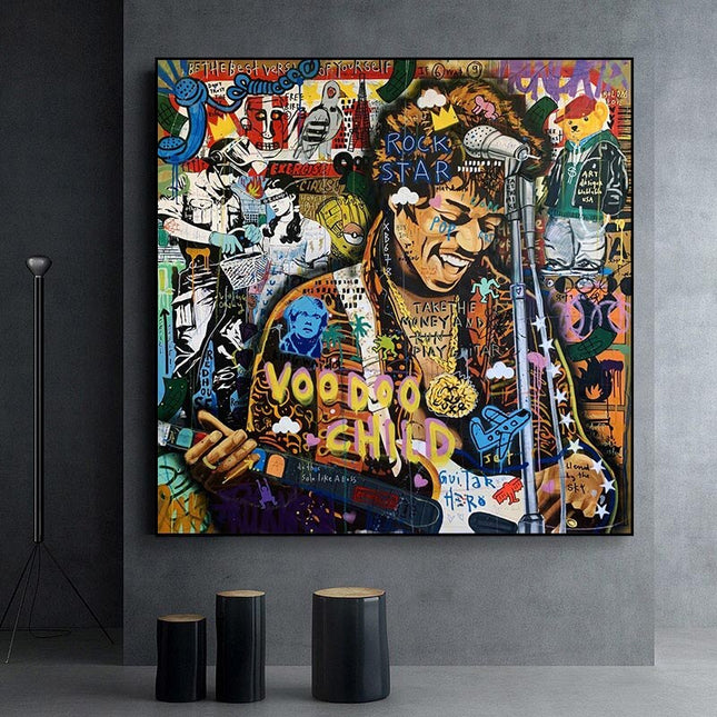 ChandelierDecor - Famous Rock Star Voodoo Child Canvas Wall Art