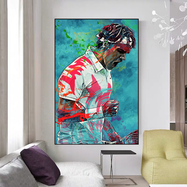 ChandelierDecor - Federer Tennis Legend Canvas Wall Art - Sports Decor - Famous Icon