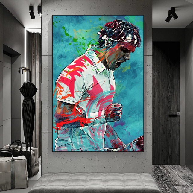 ChandelierDecor - Federer Tennis Legend Canvas Wall Art - Sports Decor - Famous Icon