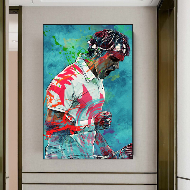 ChandelierDecor - Federer Tennis Legend Canvas Wall Art - Sports Decor - Famous Icon