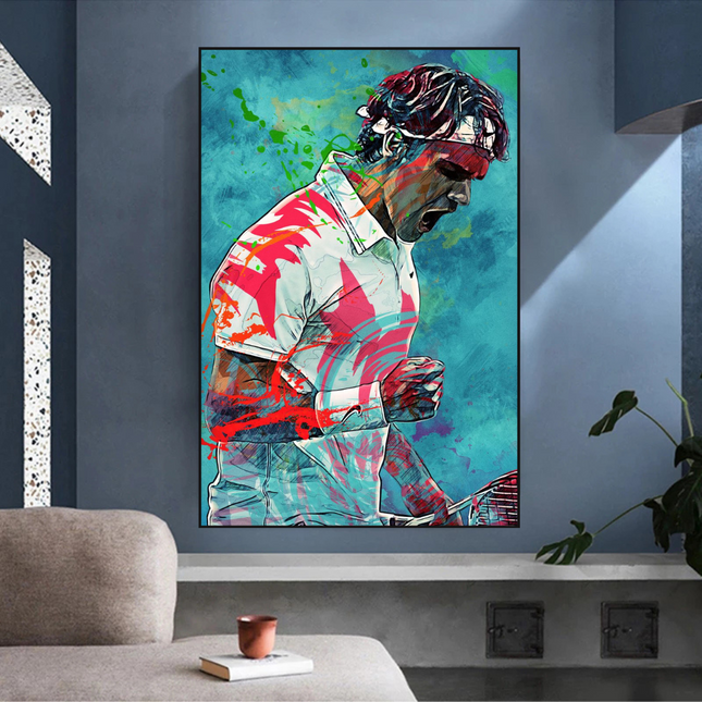 ChandelierDecor - Federer Tennis Legend Canvas Wall Art - Sports Decor - Famous Icon