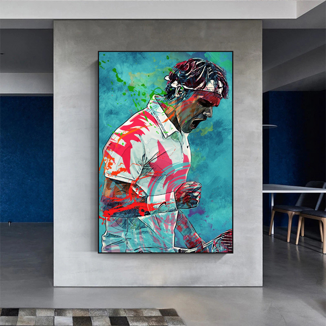 ChandelierDecor - Federer Tennis Legend Canvas Wall Art - Sports Decor - Famous Icon