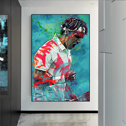 ChandelierDecor - Federer Tennis Legend Canvas Wall Art - Sports Decor - Famous Icon