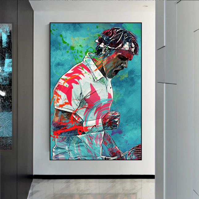 ChandelierDecor - Federer Tennis Legend Canvas Wall Art - Sports Decor - Famous Icon