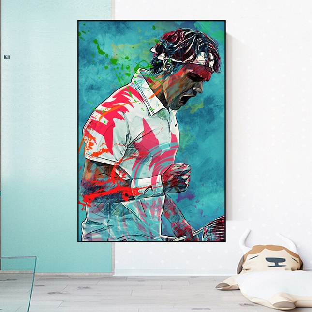 ChandelierDecor - Federer Tennis Legend Canvas Wall Art - Sports Decor - Famous Icon