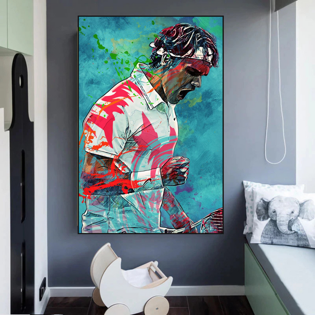 ChandelierDecor - Federer Tennis Legend Canvas Wall Art - Sports Decor - Famous Icon
