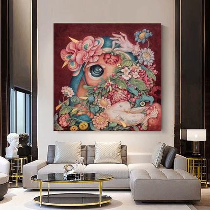 ChandelierDecor - Flowery Canvas Wall Art