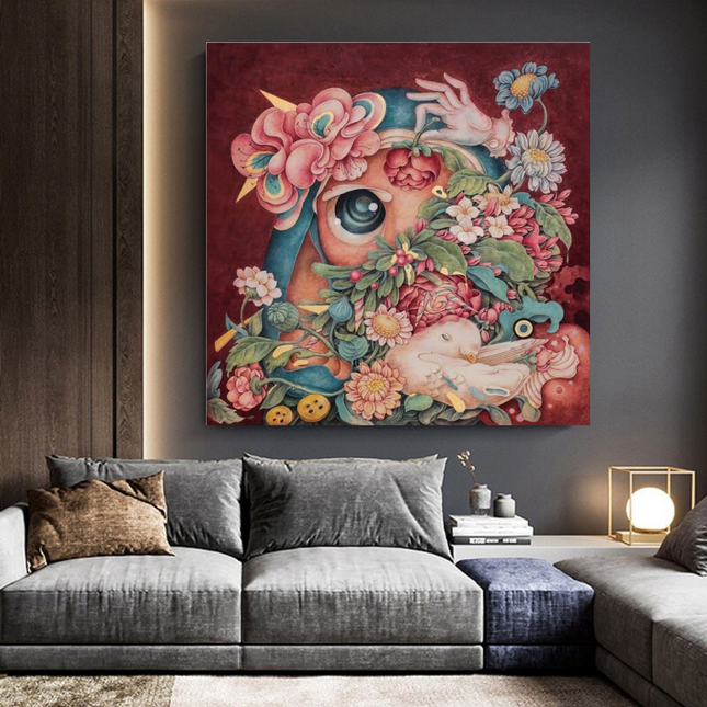 ChandelierDecor - Flowery Canvas Wall Art