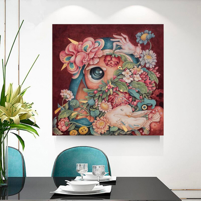 ChandelierDecor - Flowery Canvas Wall Art