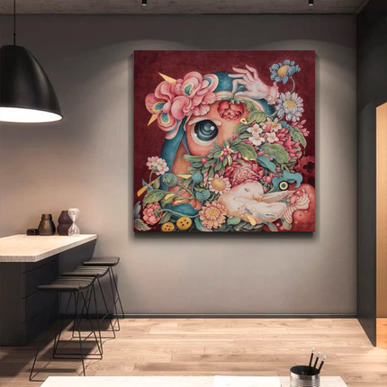 ChandelierDecor - Flowery Canvas Wall Art