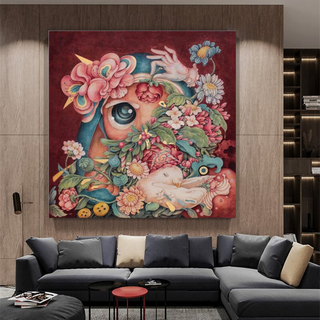 ChandelierDecor - Flowery Canvas Wall Art