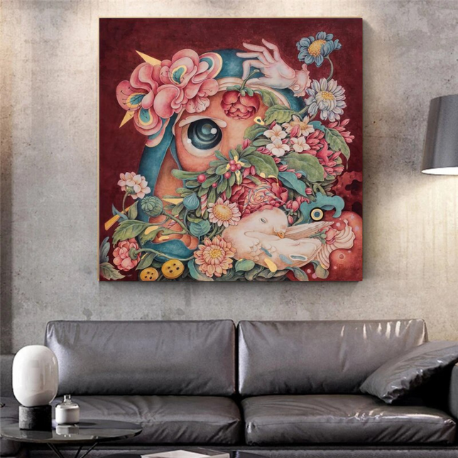 ChandelierDecor - Flowery Canvas Wall Art