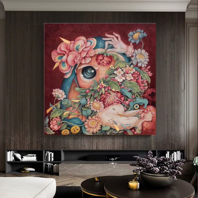 ChandelierDecor - Flowery Canvas Wall Art