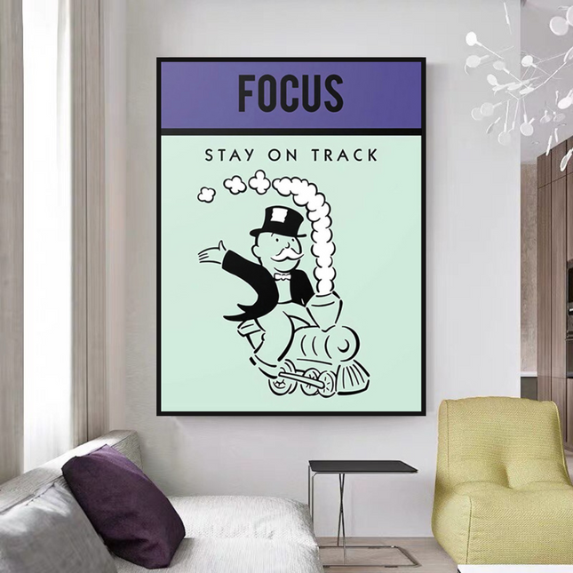 ChandelierDecor - Focus Stay on Track: Monopoly Canvas Wall Art