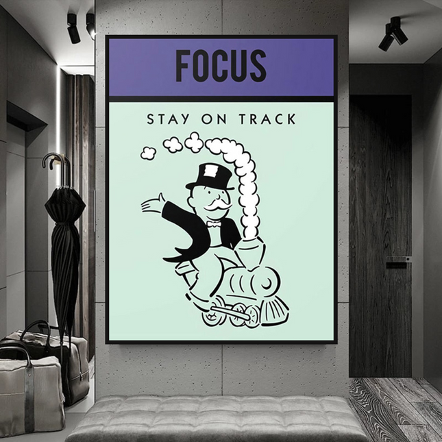 ChandelierDecor - Focus Stay on Track: Monopoly Canvas Wall Art