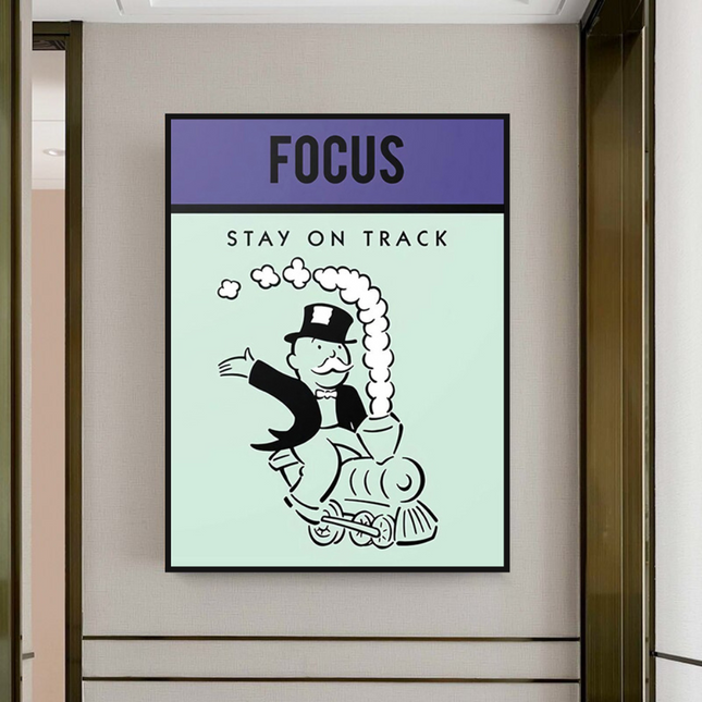 ChandelierDecor - Focus Stay on Track: Monopoly Canvas Wall Art