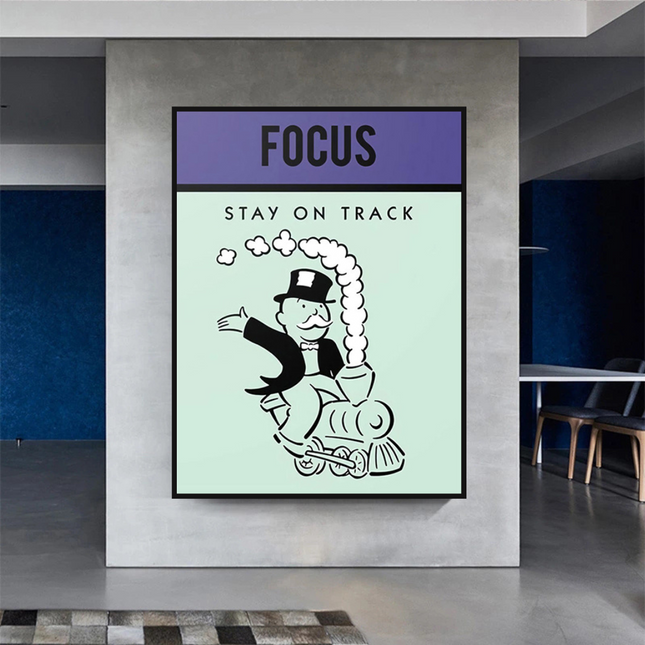 ChandelierDecor - Focus Stay on Track: Monopoly Canvas Wall Art