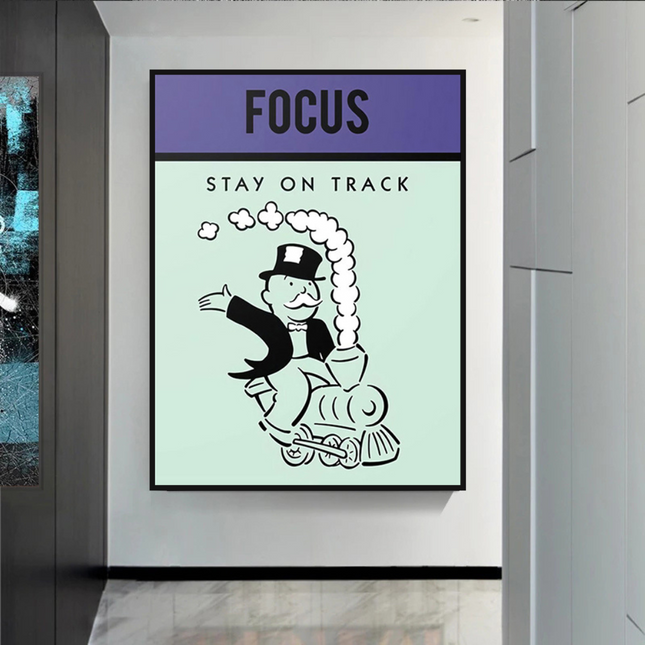 ChandelierDecor - Focus Stay on Track: Monopoly Canvas Wall Art