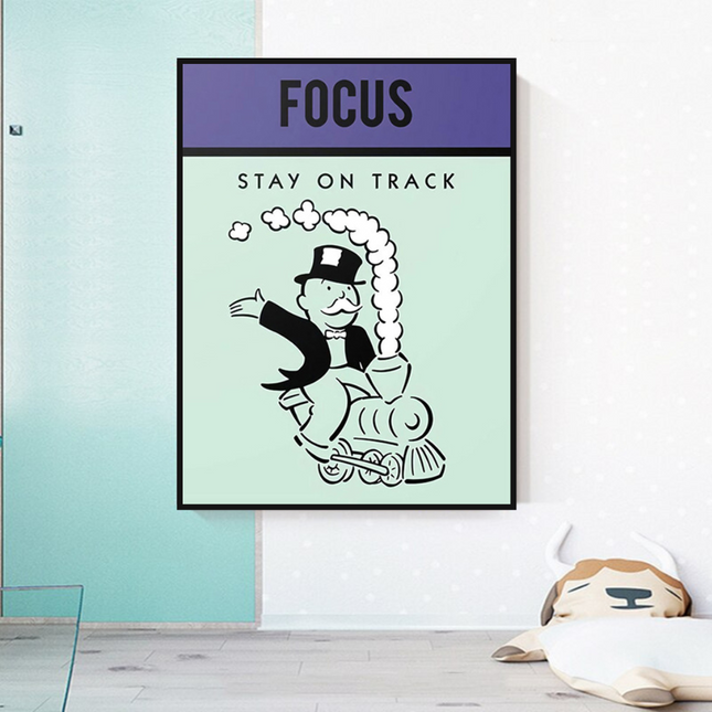 ChandelierDecor - Focus Stay on Track: Monopoly Canvas Wall Art