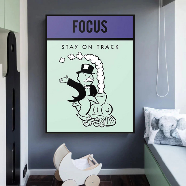 ChandelierDecor - Focus Stay on Track: Monopoly Canvas Wall Art