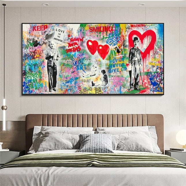 ChandelierDecor - Follow Your Dreams with Banksy Art Canvas