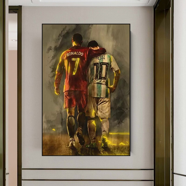 ChandelierDecor - Football Stars Ronaldo and Messi Canvas Wall Art