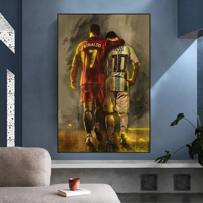 ChandelierDecor - Football Stars Ronaldo and Messi Canvas Wall Art