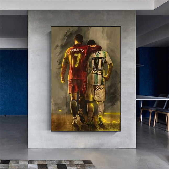 ChandelierDecor - Football Stars Ronaldo and Messi Canvas Wall Art