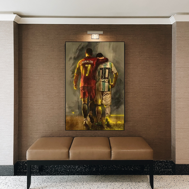 ChandelierDecor - Football Stars Ronaldo and Messi Canvas Wall Art